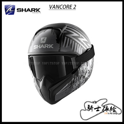 ⚠YB騎士補給⚠ SHARK VANCORE 2 Overnight 消光 黑灰銀 全罩 安全帽 復古 風鏡 防霧鏡片