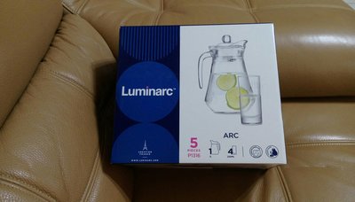 樂美雅Luminarc玻璃冷水杯壺組_1壺4杯(ARC-P1316)