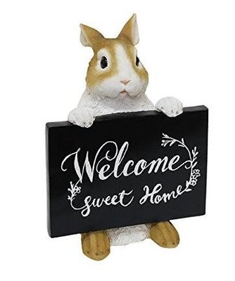 日本進口 可愛兔子造型歡迎門牌 歡迎光臨招牌WELCOME門面 玄關餐廳歡迎板兔子模型2183A