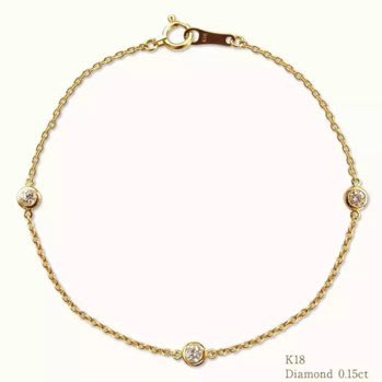 日本精工訂製 18k金鑽石手鍊手鐲經典 單鑽手鍊簡約氣質款Georg Tiffany agete VA輕珠寶
