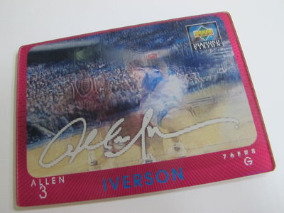 ~Allen Iverson~1997年UD VISION 戰神.得分王.愛佛森 名人堂 NBA簽名版 3D動畫特殊卡