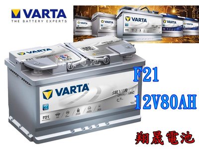 【彰化員林翔晟電池】全新┃德國華達VARTA┃AGM┃汽車電池┃F21┃80AH┃58015可用┃安裝工資另計