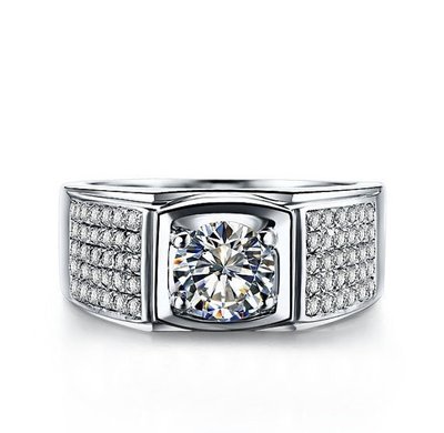 18K金鑽石1克拉空台 婚戒指鑽戒台男戒線戒 款號RD1735 特價39,500 (不含主鑽)