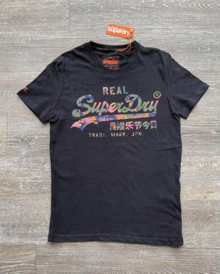 SD Superdry 極度乾燥 短袖 T恤 彩色迷彩LOGO 黑色 男生
