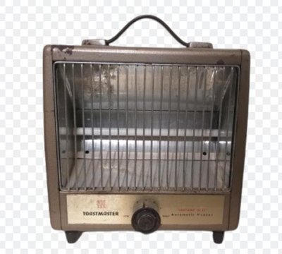 美國 TOASTMASTER   鐵皮電暖器 (1960年代) 道具展示用(電源線有斷線)