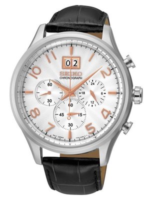 SEIKO精工 CS 大日期視窗計時腕錶(SPC087P1)-銀/42mm7T04-0AE0W