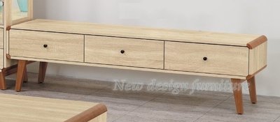 【N D Furniture】台南在地家具-防蛀木心板實木腳座木紋177cm電視櫃/矮櫃YQ