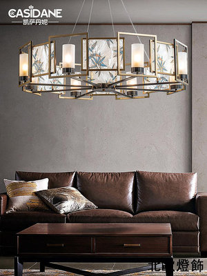 新中式客廳燈現代簡約吊燈創意禪意藝術復古 全銅