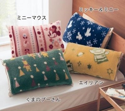 鼎飛臻坊 Disney 迪士尼 米奇米妮 三眼怪 小熊維尼 綿羊纖維 柔軟 枕頭套 全三款 日本正版