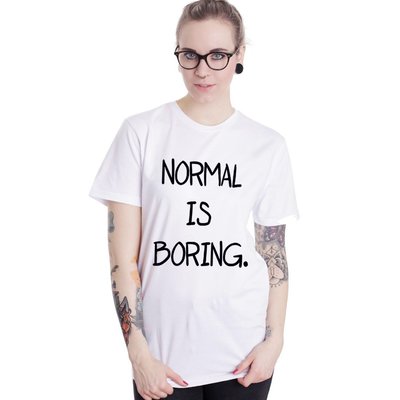 Normal is Boring英文女短袖T恤-2色 文青 英文 亞洲版型 有童裝 490