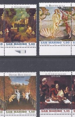 2010年聖馬利諾大師之作（波提切利,卡拉瓦喬.....)郵票