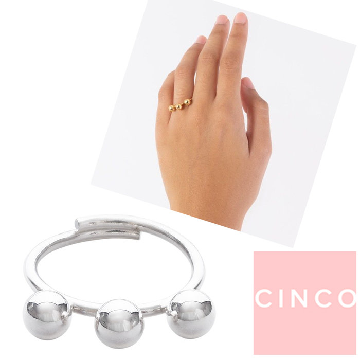 CINCO 葡萄牙精品 Aline Ring 925純銀戒指 立體三圓球戒指