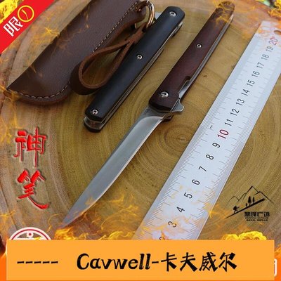 Cavwell-M390粉末鋼小神筆戶外折疊刀高硬度鋒利刀具防身求生折刀便攜輕靈-可開統編