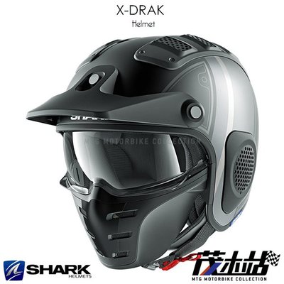❖茂木站 MTG❖ SHARK X-DRAK 3/4罩 安全帽 內襯可拆 眼鏡溝。Terrence Mat 黑灰銀