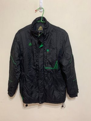 「 二手衣 」  Adidas 鋪棉厚外套 XL號（黑綠）14