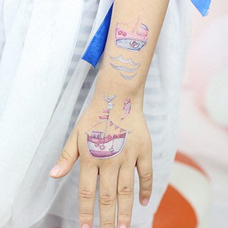 【萌古屋】可愛帆船漁船 - 兒童Party防水紋身貼紙刺青貼紙EC-162 K12