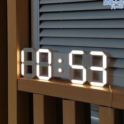 LED發光3D立體WIFi網絡對時客廳萬年曆電子鐘鍾     插電使用