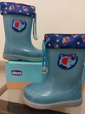 [二手] 義大利品牌 chicco 男童休閒鞋雨鞋 雨靴童靴 15cm (藍色)