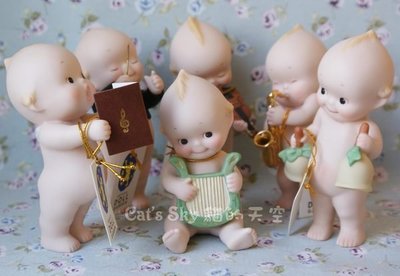 《Cat Sky》日本Kewpie音樂系列．小豎琴陶瓷Q比娃娃／聖誕禮物／可愛擺飾