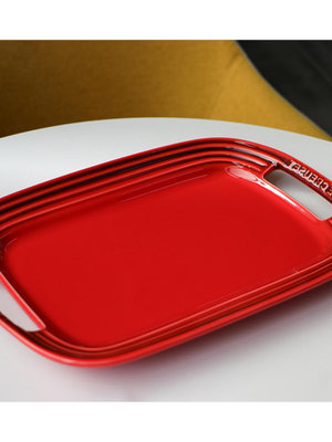 現貨 法國Le Creuset酷彩炻瓷BBQ盤雙耳長方形大平盤雙耳托盤餐盤餐具