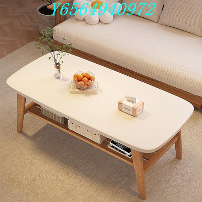 輕奢茶幾客廳家用小戶型簡易實木小桌子簡約現代餐桌兩用日式茶桌