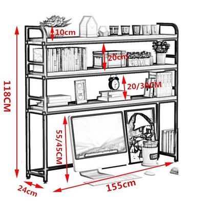 廠家現貨直發三層書架放在桌上的簡易家用學生桌面上創意多層電腦臺式桌置物架超夯 精品