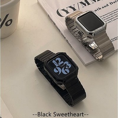 不鏽鋼金屬蝴蝶釦蘋果手錶帶 適用於Apple Watch7654321se手錶帶