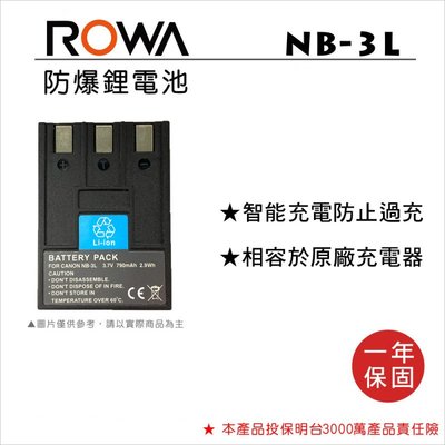 【老闆的家當】ROWA樂華 Canon NB-3L 副廠鋰電池