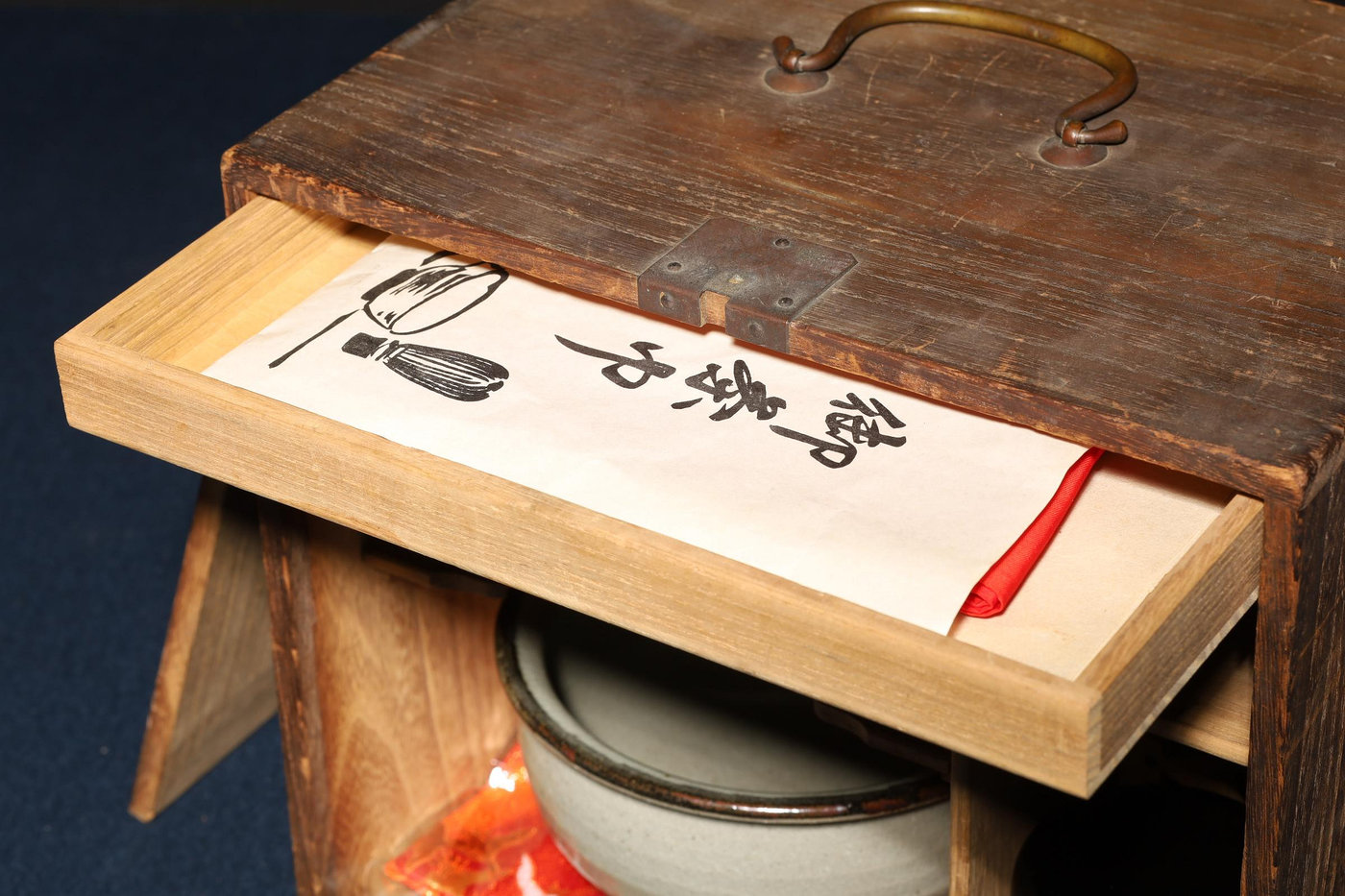 2/14結標日本煎茶道具原木煎茶箱A020250 -茶道具日本茶道品茶煎茶器 