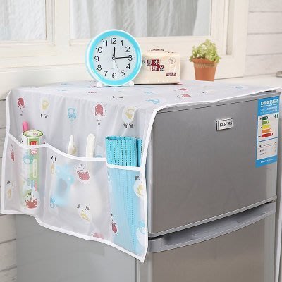 海馬寶寶 多功能透明印花防水冰箱防塵罩 多功能防塵罩收納袋