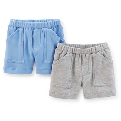 [[W&amp;R]] ((0-24m)) Carter's 二件組 淺藍+灰色 棉短褲 3m, 6m