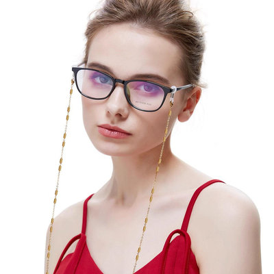 金色眼鏡鏈條掛脖金屬口罩裝飾女高端簡約防滑繩子耳機鏈防丟
