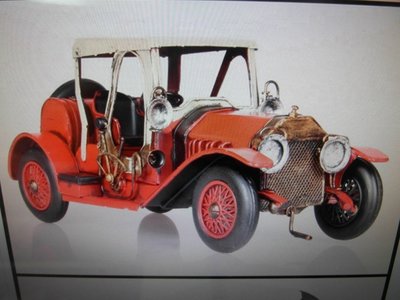 浪漫滿屋 METTLE彩色鐵工藝品 復古老爺車模型擺件(紅色款)