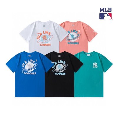 現貨熱銷-MLB星球like涂鴉ny發泡短袖情侶裝t恤