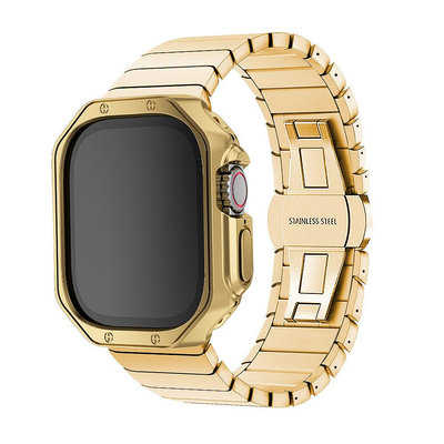 適用iwatch8/6表帶蘋果apple watch Ultra7金屬45mm保護殼套s7/se