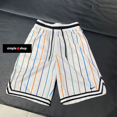 【Simple Shop】NIKE DRI-FIT DNA  籃球褲 運動短褲 彩色線條白色 男款 DX0254-100
