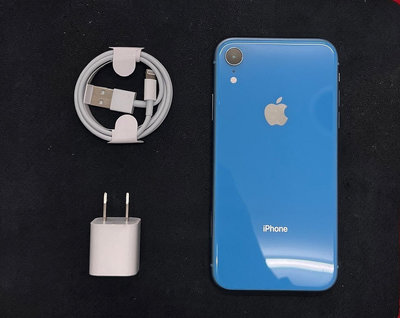 二手精品 iphone XR 256G 4G手機 藍色 9.5成新 無盒裝有附贈全新原廠配件 加贈保護貼及空壓殼