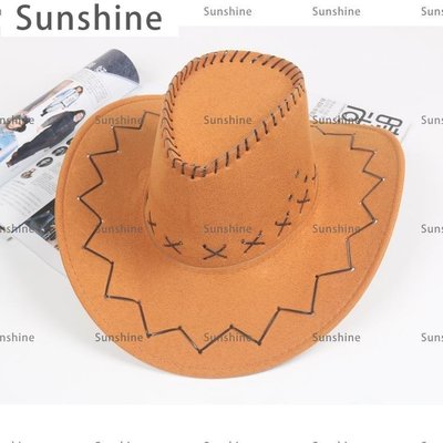 [Sunshine]帽子美國西部牛仔帽男女藏族大檐帽戶外旅游春夏夏季沙灘帽防曬潮