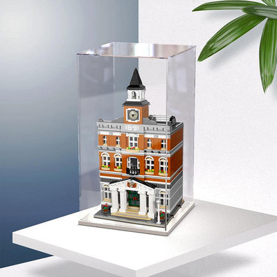 亞克力展示盒適用樂高10224市政廳積木模型透明防塵罩收納盒