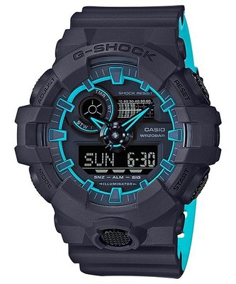 【金台鐘錶】CASIO卡西歐G-SHOCK 大錶徑 亮彩 新多層次錶盤設計GA-700SE GA-700SE-1A2