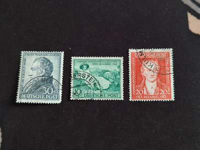 【二手】外國郵票德國1949年郵票歌德誕辰200周年紀念三 國外郵票 古玩 明信片【雅藏館】-1604