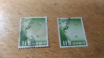 【懷舊郵票】B12-1日本1953年大佛航空郵票－115元(舊票) -1枚～郵寄／超商／台北中華南海路口可面交
