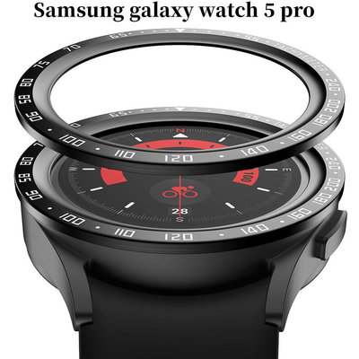 天極TJ百貨三星 Galaxy Watch 5 pro表圈 不銹鋼邊框 保護蓋 金屬錶框 刻度表環 適用三星手錶