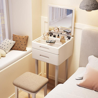 實木梳妝台臥室簡約現代小型迷你化妝桌化妝台一體極窄小戶型妝櫃