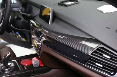 汽車配件 汽車尾翼 適用于寶馬新X5 F15碳纖維內飾 X5干碳纖維中控儀表臺右長飾條蓋