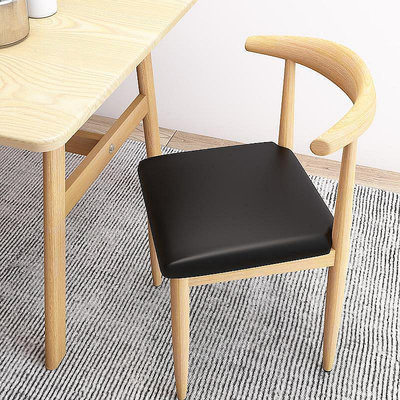 【小琳家居】餐椅靠背北歐簡約書房凳子書桌學習臥室家用仿實木鐵藝牛角椅