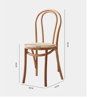 【熱賣精選】 曲木18號桑納椅法式復古實木餐椅美式做舊靠背索耐特藤編thonet椅