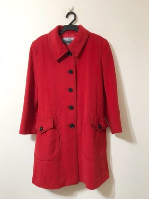 Louis feraud 法國品牌 羊毛材質 秋冬款式 紅色 中長版型 大衣外套 20180309-3A