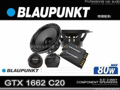 音仕達汽車音響 BLAUPUNKT 藍點 GTX 1662 C20 6.5吋二音路分音喇叭 兩音路 六吋半 分離式 .
