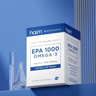 熱賣 HAIM 小純益 EPA 1000超純96%EPA高純度99Omega-3深海魚油  60粒